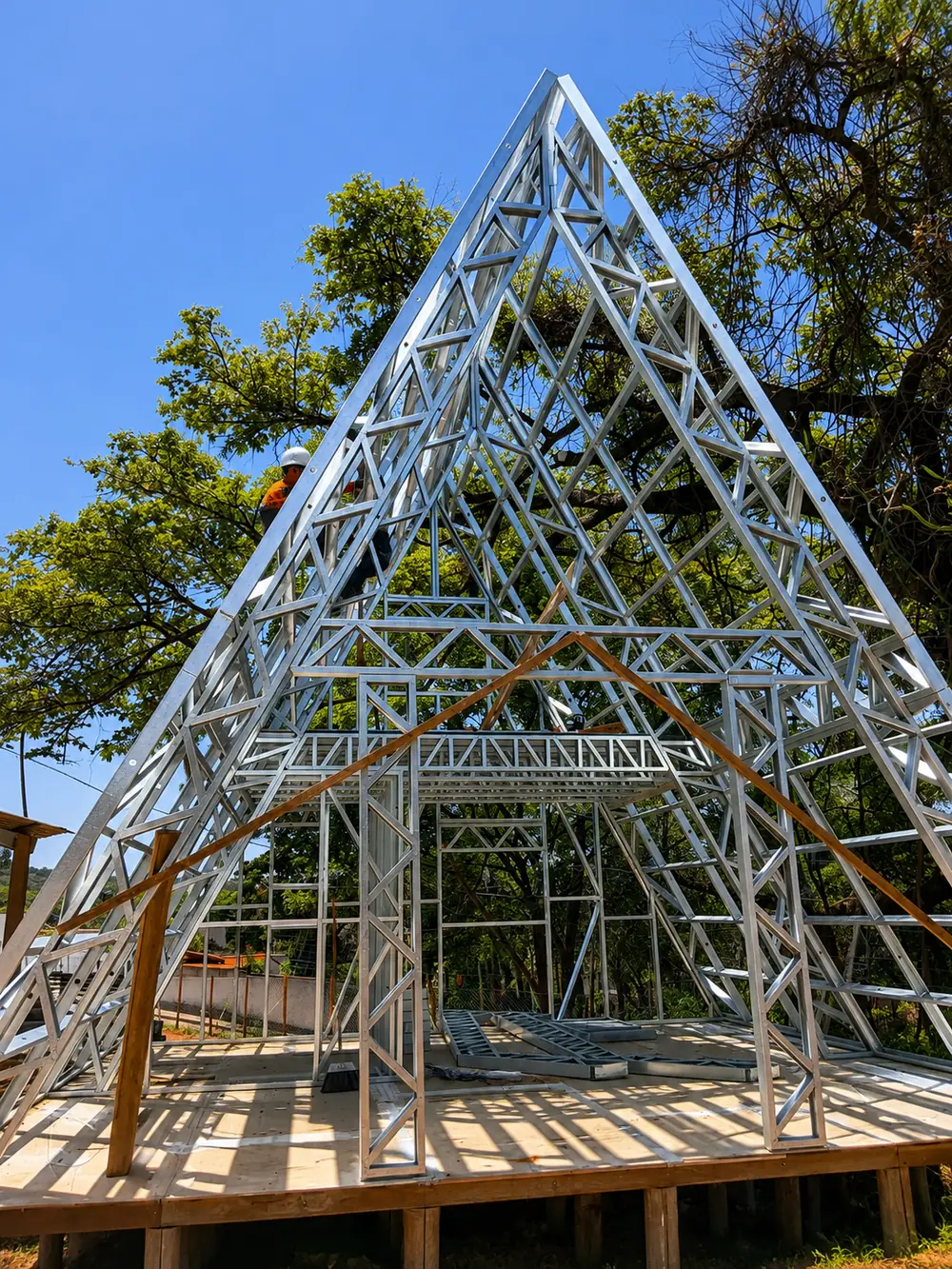 Montagem da estrutura de Steel Frame